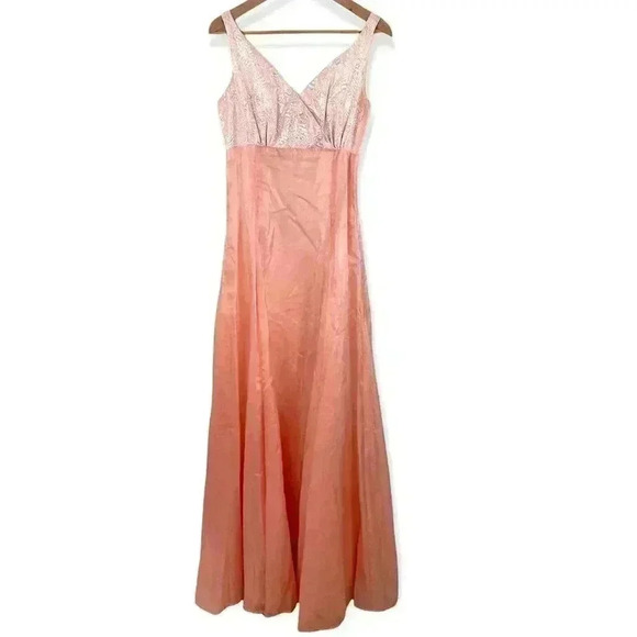 VTG Handmade Pink Shiny Sleeveless Elegant Long Dress READ Women's SMALL - Picture 2 of 16